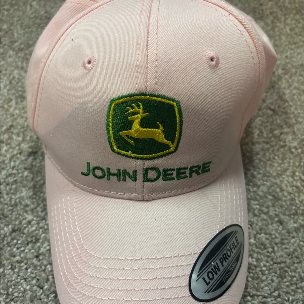 John Deere Pink Cap with Green Logo